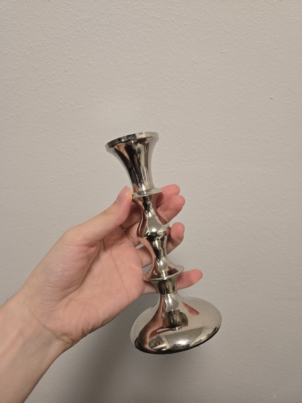 Silver Decorative Metal Candlestick Holder